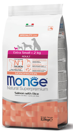 MONGE NATURAL EXTRA SMALL ADULT SALMONE E RISO 2,5KG