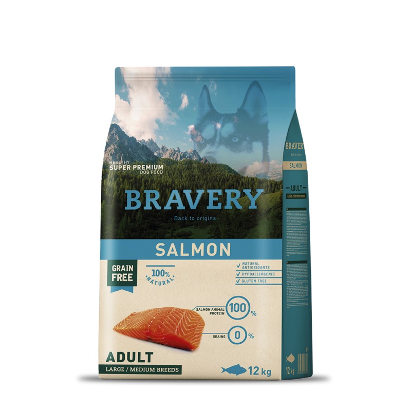 BRAVERY ADULT Medium - Large Salmone 12 KG